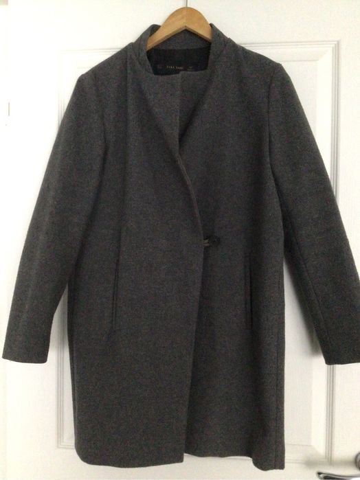 Zara szary płaszcz z wełną M