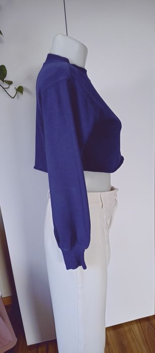 Bluza  H& krótka niebieska, bawełniana rozmiar XXS