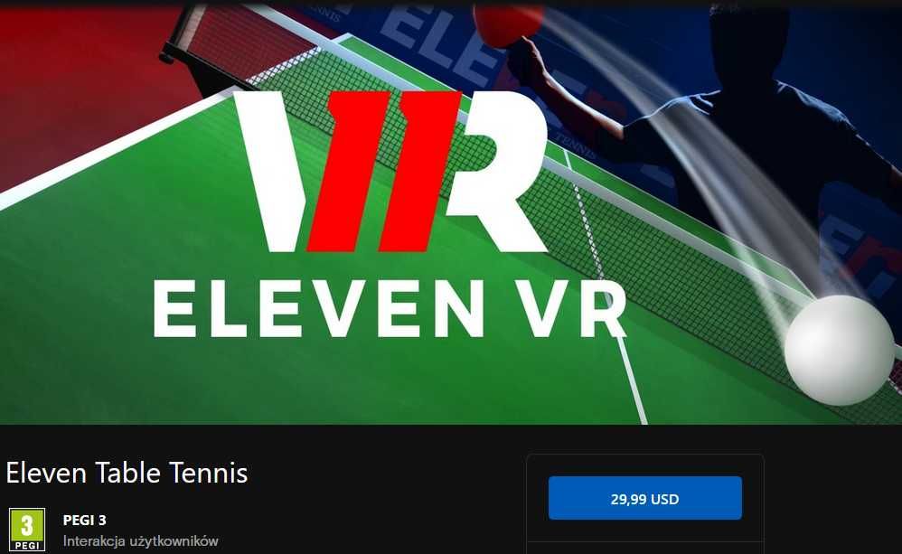 Gry Oculus Meta Quest 2 Eleven Table Tennis Warszawa Bemowo • OLX.pl