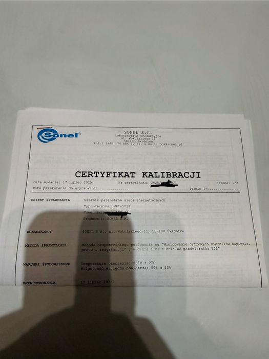 Wielofunkcyjny miernik parametrów instalacji elektrycznej Sonel MPI-502F