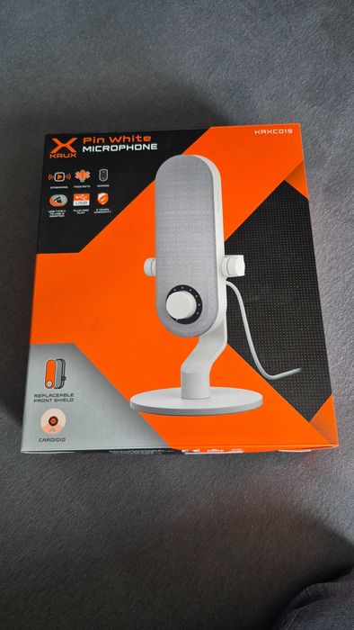 Mikrofon - KRUX Pin White + Gratis