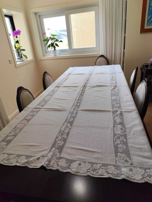 Toalhas de mesa Crochê, Linho manual - feitas a mão