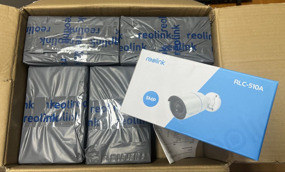 5 camaras Reolink RLC510A+300mEthernet Cat5E+PortSwitch Poe 8 portas