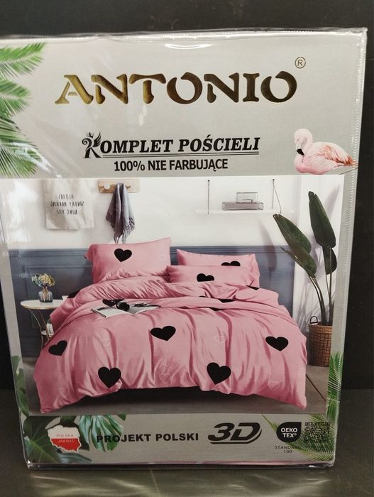 Komplet pościeli 140x200 Aml-1176 Antonio serduszka