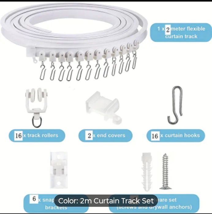 Nowy elastyczny karnisz 2m  kamper przyczepa