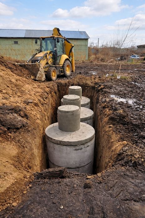 Септик, вигрібна яма. Каналізація з бетонних кілець. Від виробника.