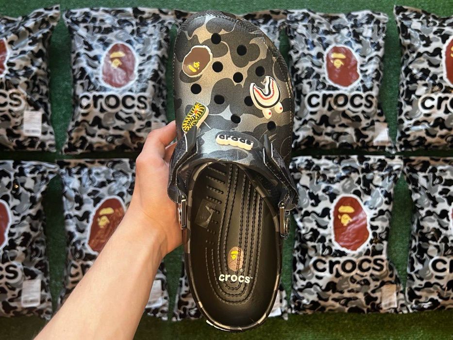 ‼️ Акція ‼️ Crocs Bape бейп крокси | тапки крокс на лето бейп
