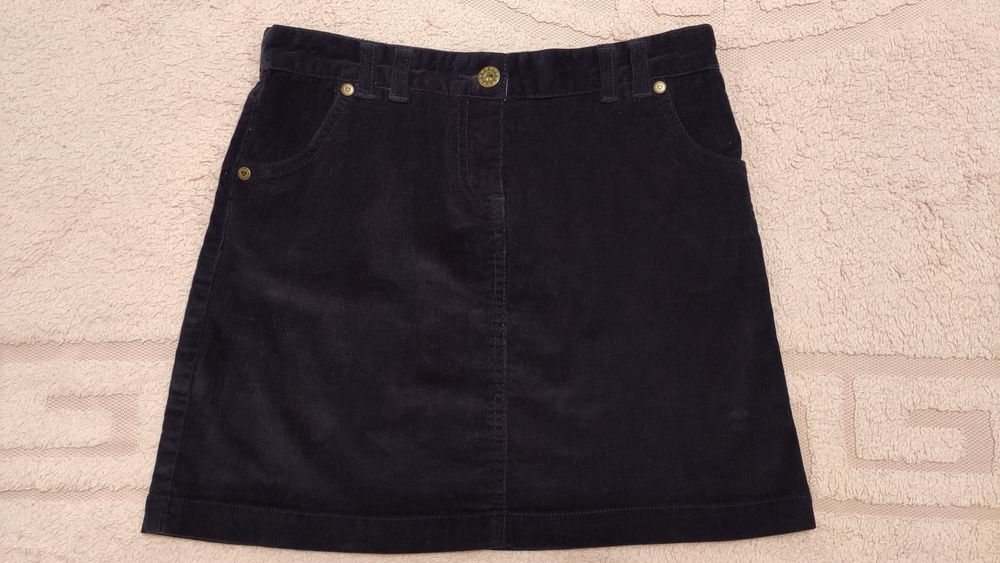 Новая вельветовая школьная темно-синяя юбка на 11 лет на 146 рост