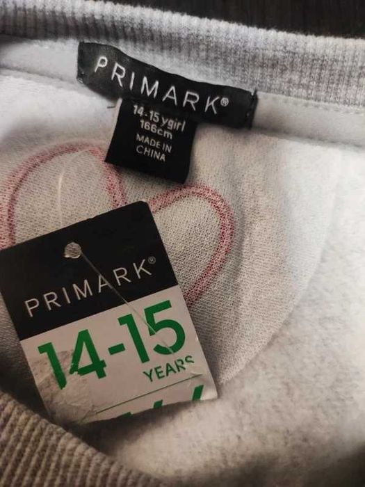 Bluza Primark Szara z różowym napisem  Damska S / 14–15 lat