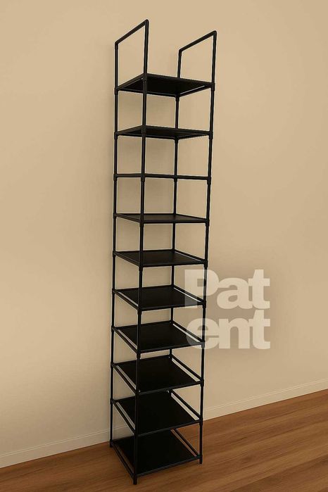 Przechowywanie dom 10 poziomów na pudełka wysokie czarny