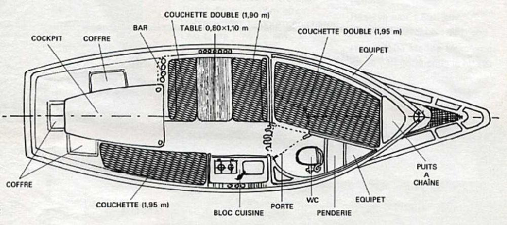 Парусная яхта Beneteau Baroudeur MK II, вітрильна яхта, лодка, човен