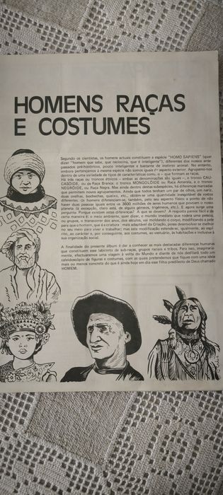 Caderneta de Cromos COMPLETA - Homens Raças e Costumes (1978)