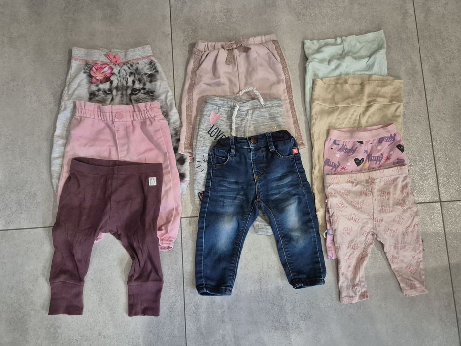 Zestaw paka 10 szt spodni 62 dla dziewczynki