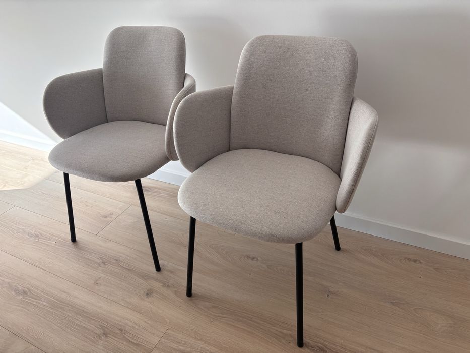 Pack 2 cadeiras de jantar estilo cadeirões la redoute cinzentos