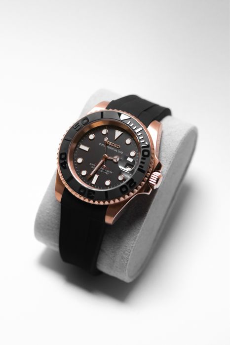 Zegarek Custom Mod Submariner Yacht-Master Black Rose Gold Seiko Mod