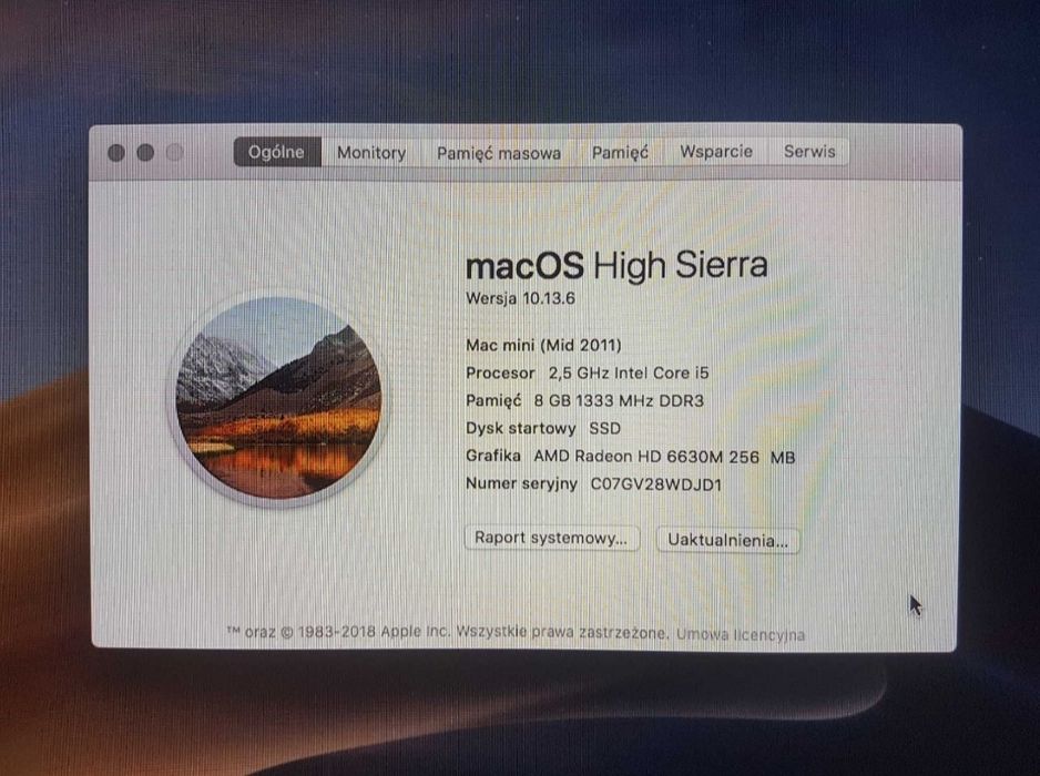 komputer Apple Mac Mini SSD 500GB l5 8GB ram