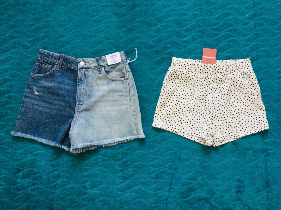 10-12 рок. Denim. F&F. Джинсові шорти і легкі білі з принтом. нові