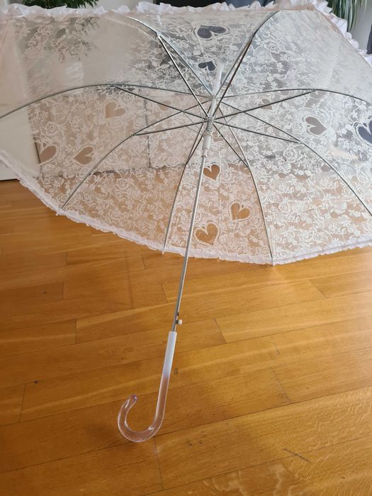 Parasol biały ślubny