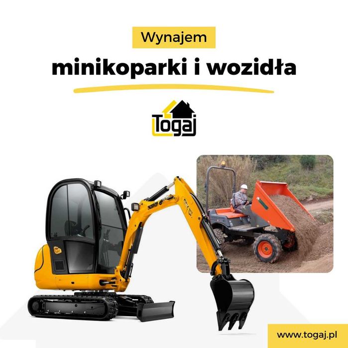wynajem minikoparka miniładowarka bobcat zagęszczarka walec okołkowany agregat tynkarski ogrodzenie tymczasowe ażurowe wozidło szalunek do wykopów
