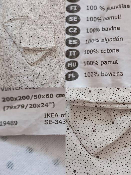 Komplet pościeli Ikea 200x200 + 2x poduszki 50x60 zimowa typu flanela