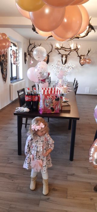 Sukienka handmade 86 92 róże kwiaty falbany dresówka roczek