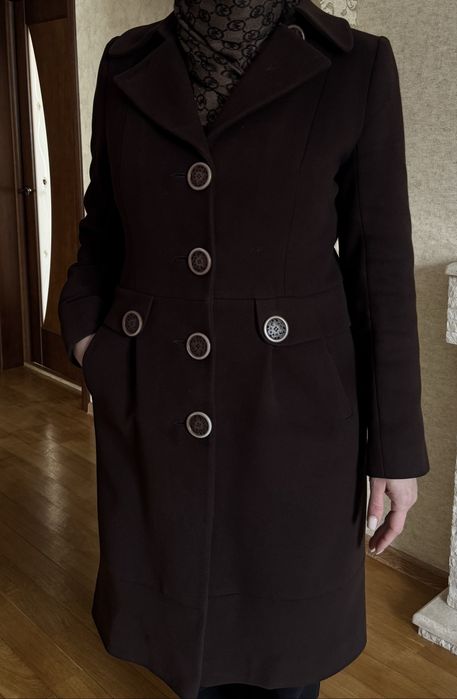 Пальто з кашеміру в шоколадному кольорі