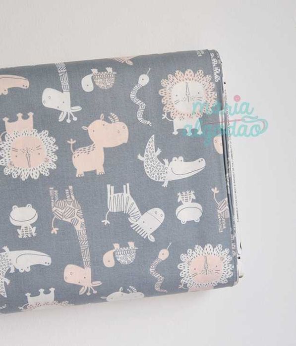 Oportunidade: Tecido 100% algodão a 6€/m - Jungle Friends in Lead