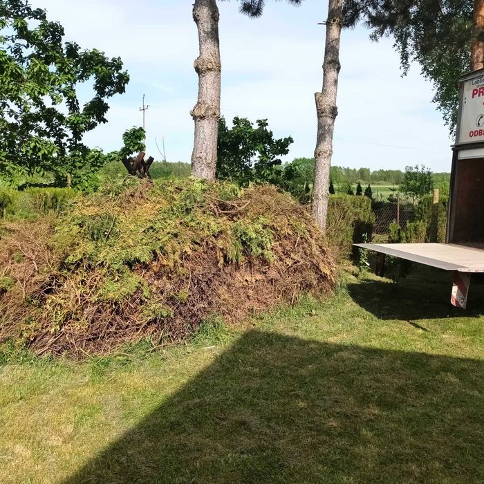 Wywóz gałęzi odpadów zielonych liści  trawy  Łódź okolice