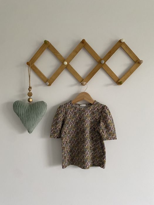 Bluzka pompdelux 86/92 różowo żółte kwiatki jak newbie