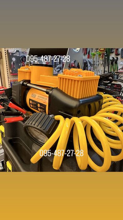 Автомобільний компресор СИЛА, 85 л/хв,10 Атм,двопоршневий пластиковий