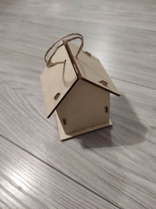 Drewniany domek dla ptaszków, budka dla ptaszków, składana, 10cm