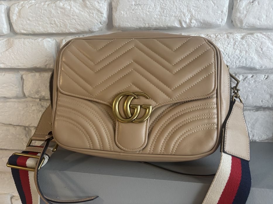 Gucci nowa beżowa  torebka ze skóry cudo