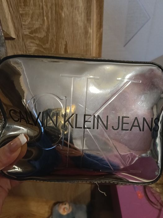 Piękna włoska torebka ck lustro srebrna j nowa