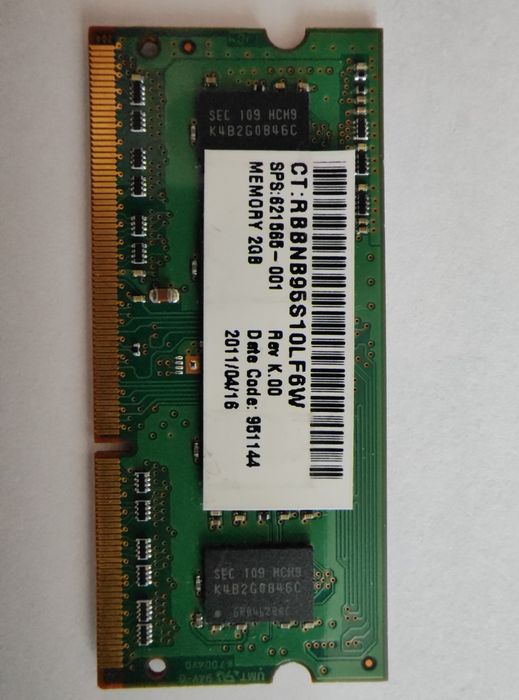 Pamięć RAM 2GB laptop