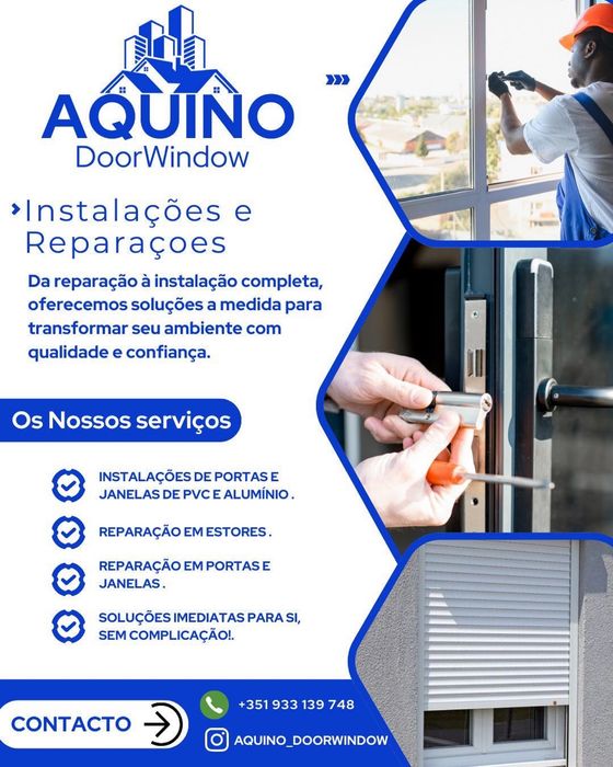 PORTAS, JANELAS E ESTORES - REPARAÇÃO E INSTALAÇÃO RÁPIDA!