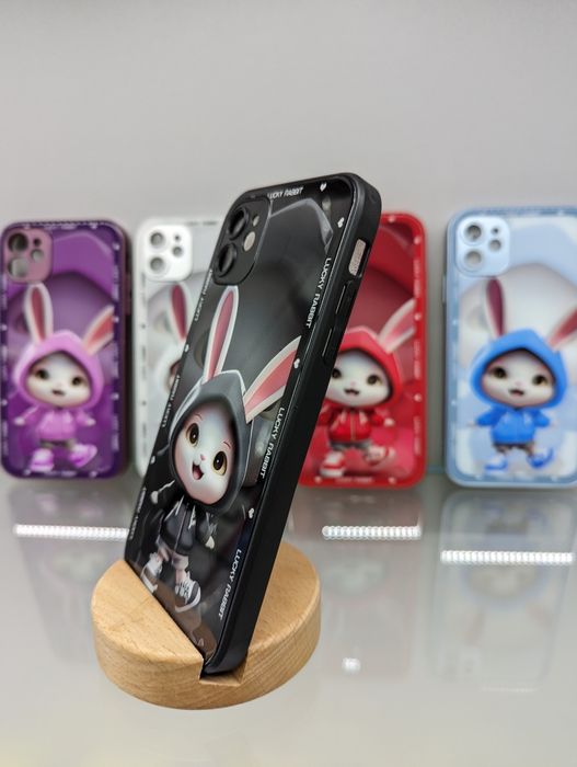 Скляний чохол Зайка Apple iPhone 11 Чехол стеклянный  с защитой камеры