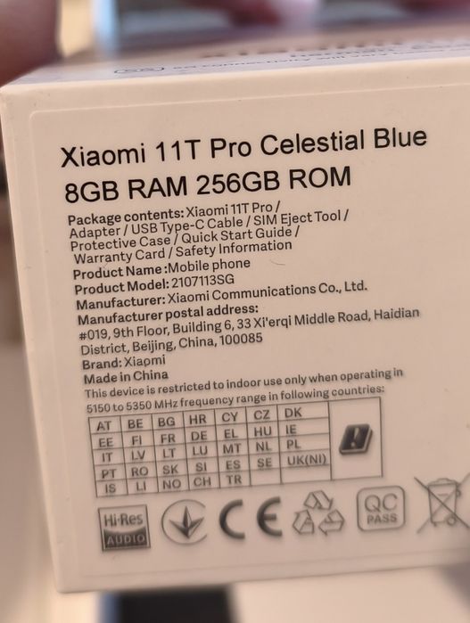 Telemóvel Xiaomi 11T Pro Celestial Blue