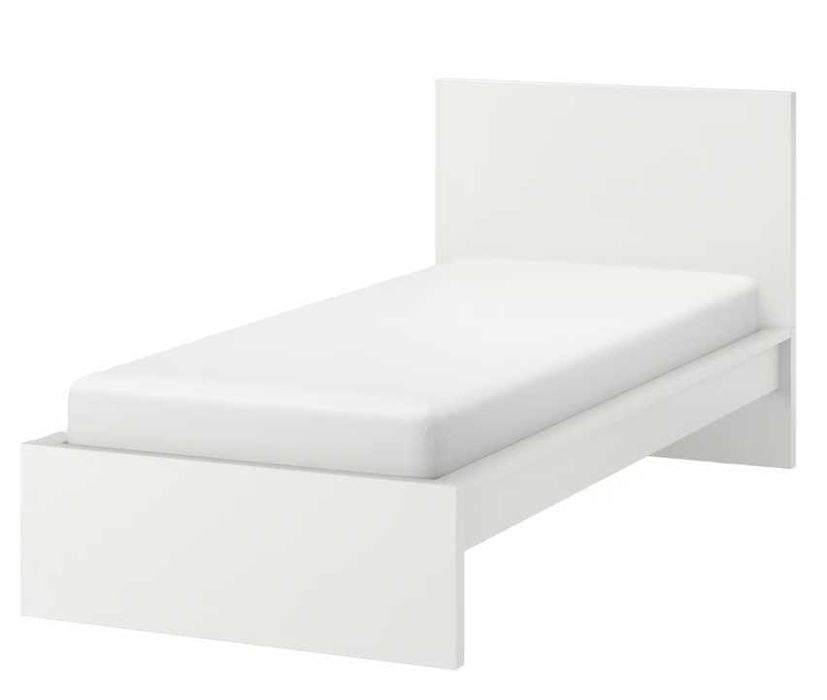 Cama de solteiro MALM da IKEA, de cor branca