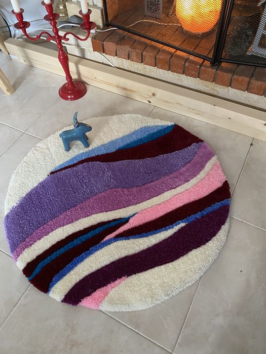 Tapete multicolor feito a mao..Tafting,Rug.