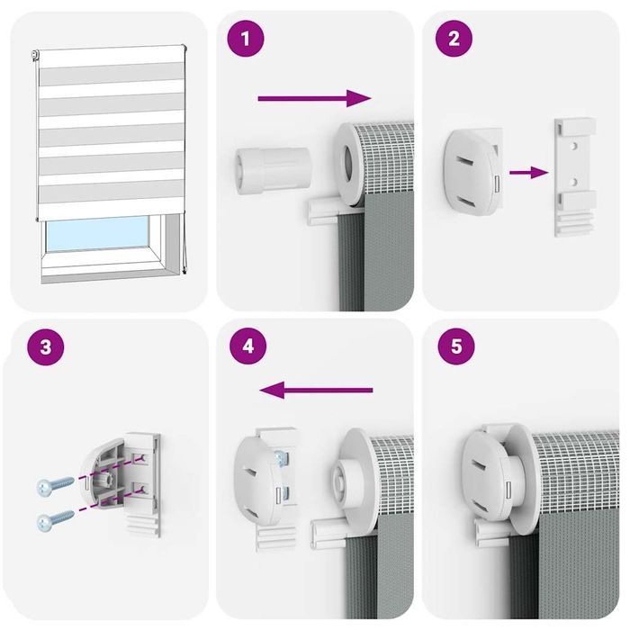 Vidaxl Roleta Zebra, Ciemnoszara, Szerokość Tkaniny 115,9Cm, Poliester