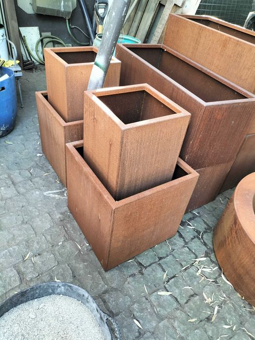 Vasos Floreiras Ferrugem Corten