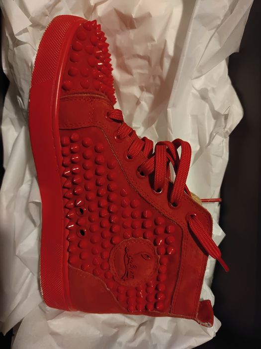 Christian Louboutin  Lou Spike High Top Sneakers  czerwone 38