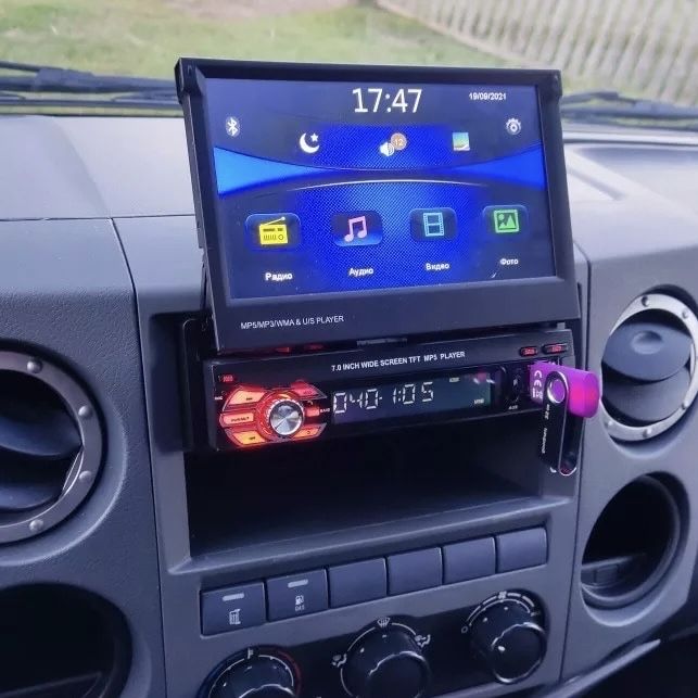 Auto Rádio Retrátil Universal Touch GPS/ Atende Chamadas/ Bluetooth/ Mirrorlink