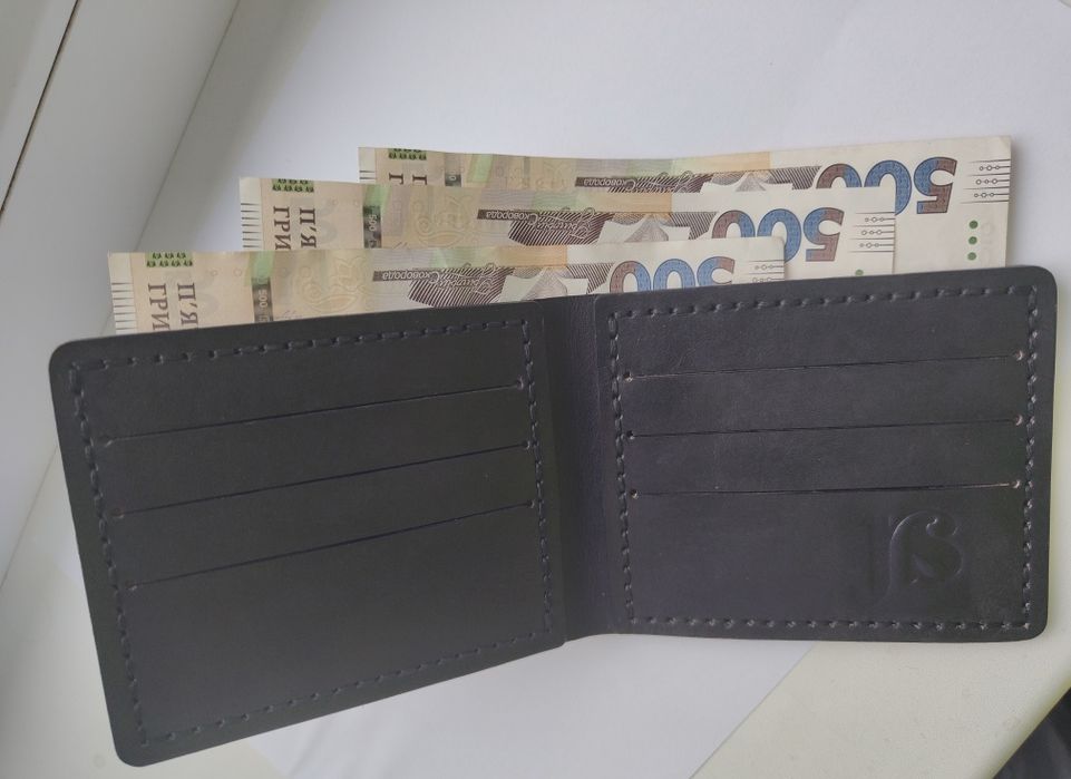 Мужской кожаный кошелек портмоне JS Leather ручная работа