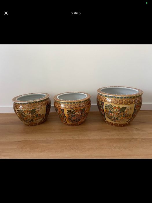 Conjunto  de  3  Vasos aquarios usados como novos