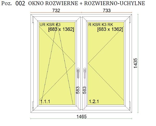 Super oferta OKNO "150x150" białe 6-komorowe 1465x1435
