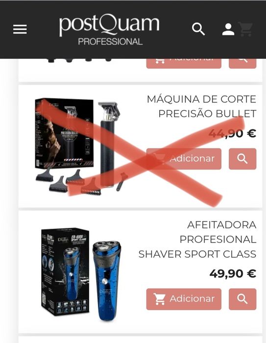 Máquina de barbear profissional nova
