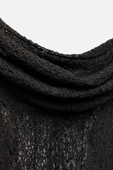 ZARA Luksusowa SUKIENKA koronkowa odkryte ramiona XS-S ed. limitowana