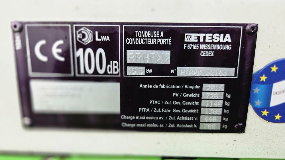 Kosiarka traktorek Etesia 100 Diesel buffalo 3 cyl 4x4 Wysoki wysyp