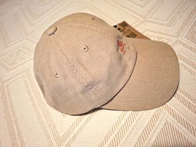 Boné Scalpers em bombazina de cor bege